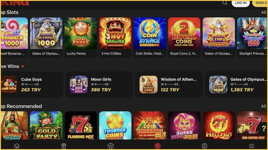 1 King Casino slot lobisi: popüler slotlar ve canlı kazançlar – 2026 arayüzü